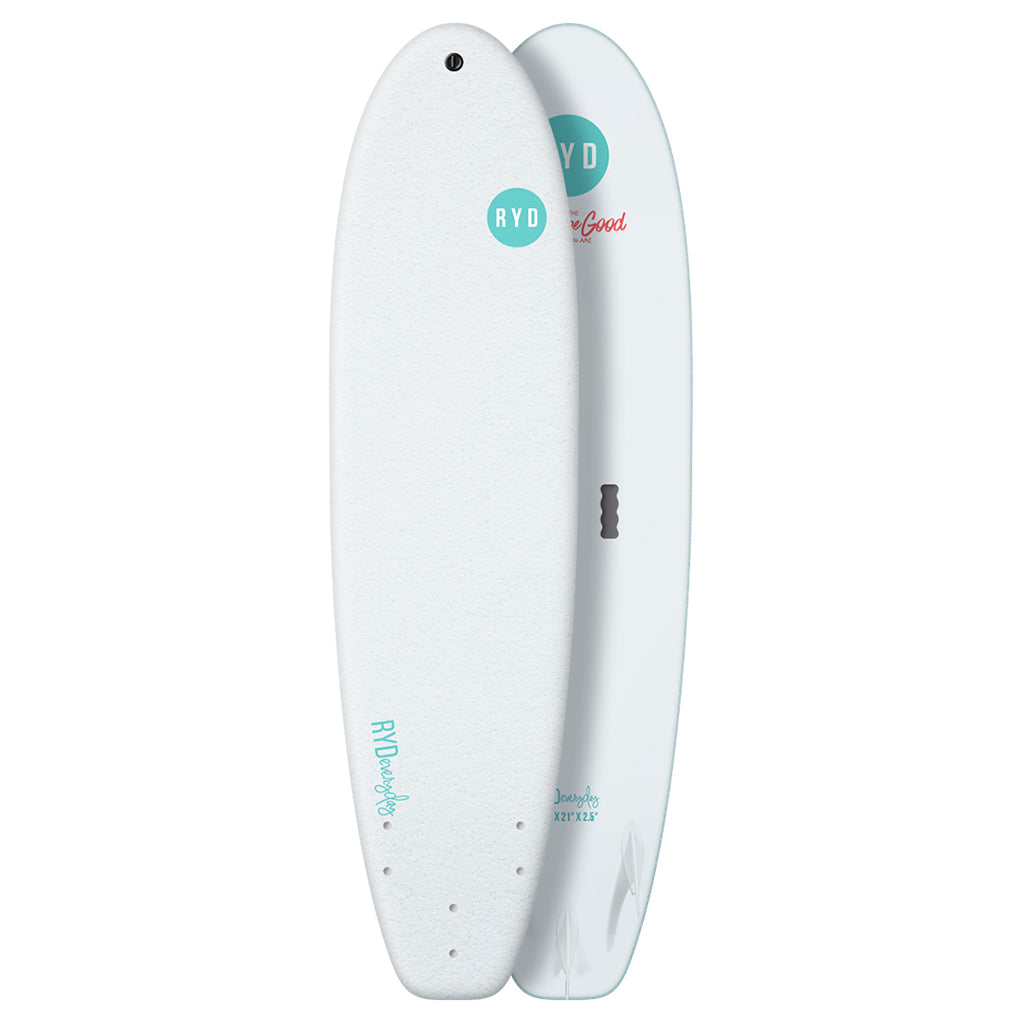 RYD 7ft Soft Top surfboard: White